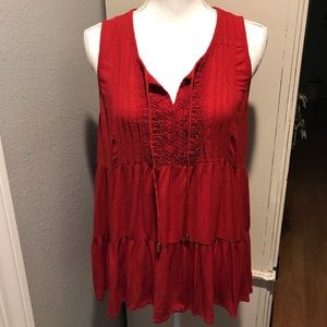 Knox Rose burgundy peasant top Sz large